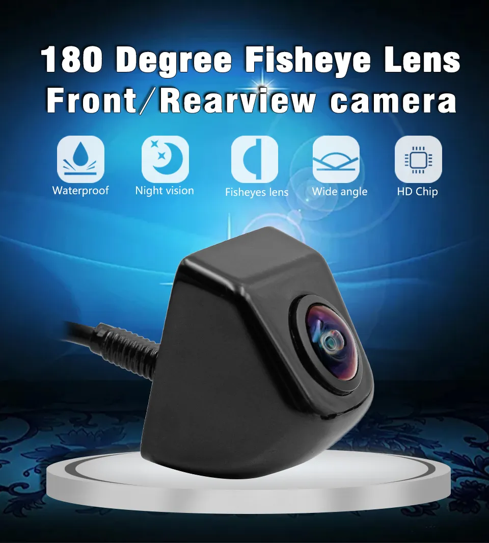 CCD HD 180 Degree Fisheye Lens Car Camera Rear / Front View Wide Angle Black Metal Reversing Backup Camera Night Vision 12V