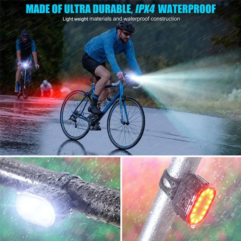 Cycling Bicycle Front Rear Light Set Bike USB Charge Headlight Light MTB Waterproof Taillight LED Lantern Bicycle Accessories