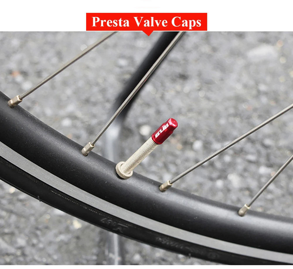 GUB 2pcs Aluminum Bicycle Wheel Valve Cover Dustproof MTB Road Bike Tire Valve Caps Presta Schrader Scooter/Moto/Car Accessories