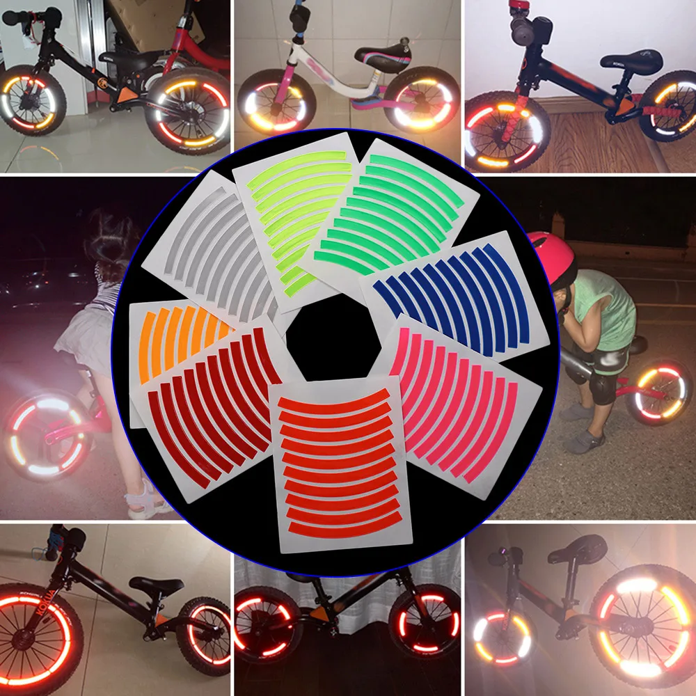 Reflective Tire Sticker Safety Sticker Color Kids Balance Bike Reflective Sticker Wheel Decal Bike Accessories