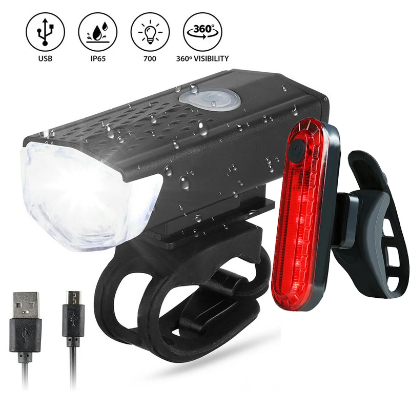 Bike Front Bicycle Lights Front Back Rear Taillight MTB Road Bike Headlight Bicycle Accessories Cycling Equipment