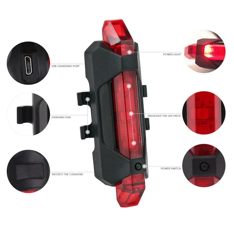 Bike Front Bicycle Lights Front Back Rear Taillight MTB Road Bike Headlight Bicycle Accessories Cycling Equipment